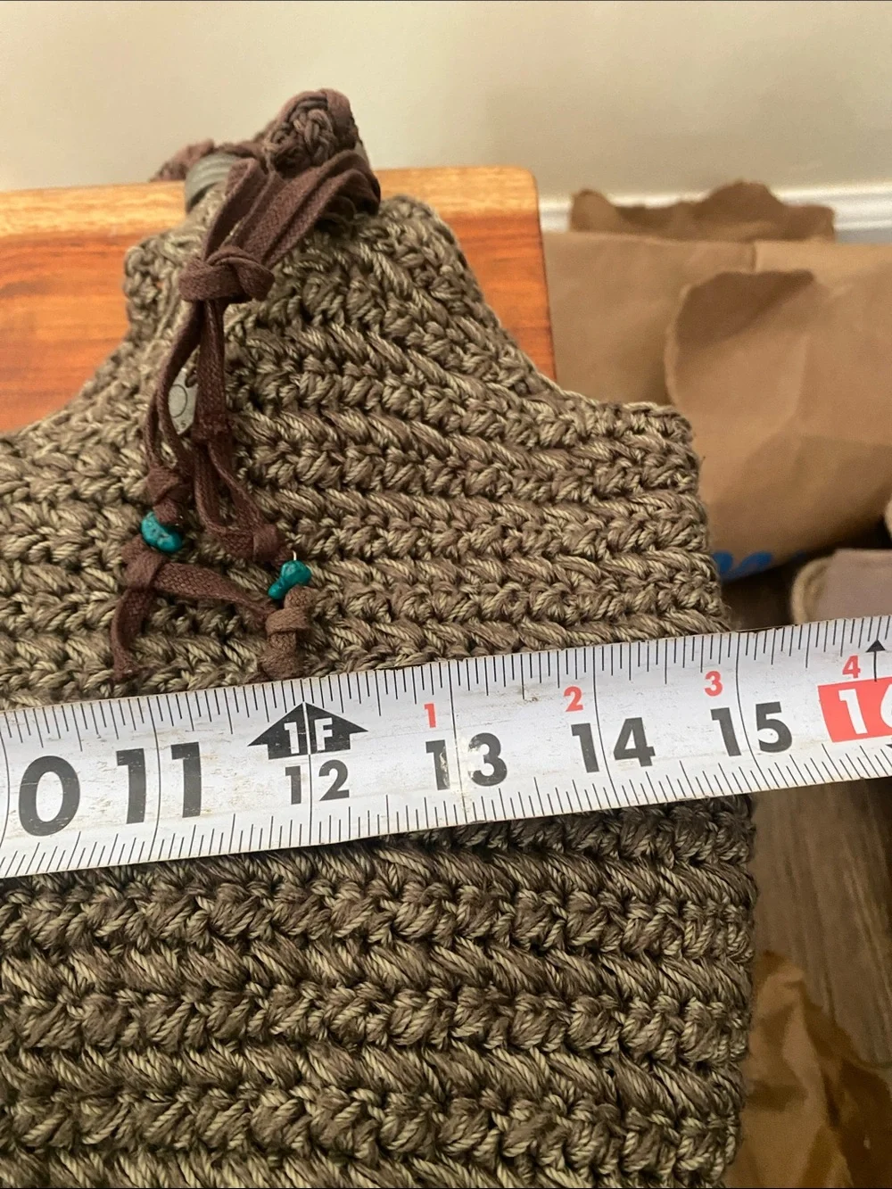 Vintage sak roots Y2K hippie boho crochet knit hobo bag Slouchy braided festival